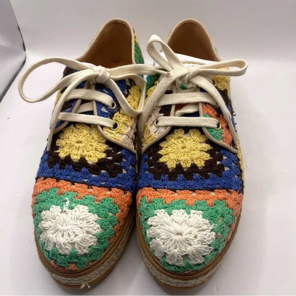 Sundance “Kanna” Crochet & Leather Oxford Espadrilles, Spain festival